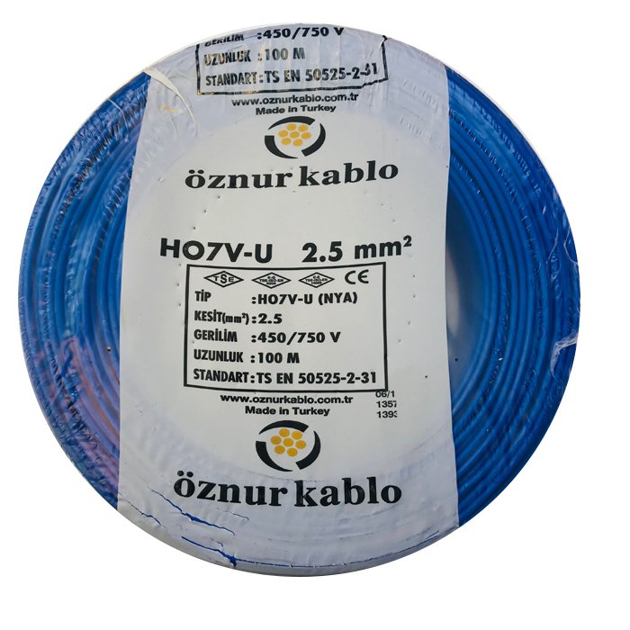 Öznur Kablo 2,5 mm NYA - Mavi