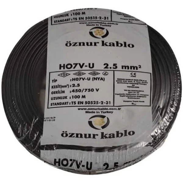 Öznur Kablo 2,5 mm NYA - Siyah