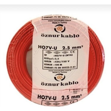 Öznur Kablo 4 mm NYA - Kırmızı