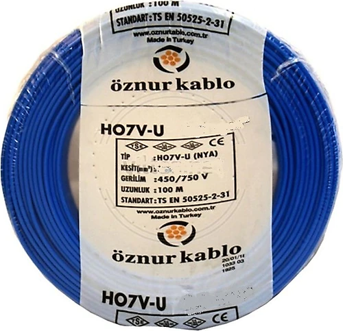 Öznur Kablo 4 mm NYA Mavi
